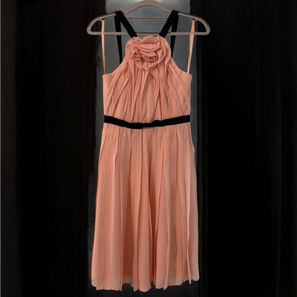 BCBGMaxAzria Coral Backless Dress with Black Accents - Picture 2 of 7